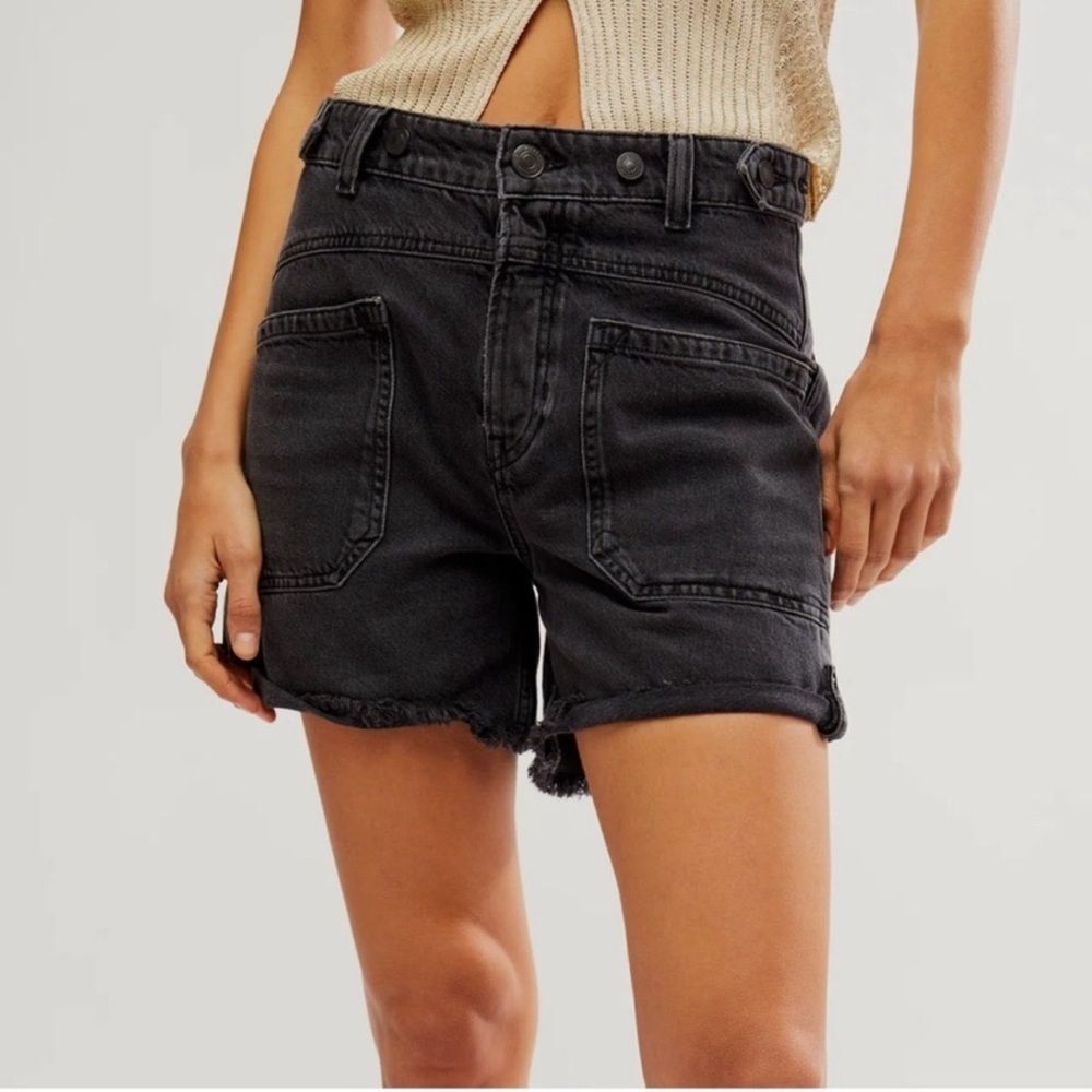 Free People We The Free Pamela Midrise Cuffed Denim Shorts | Size 27 | NWT - Picture 3 of 12